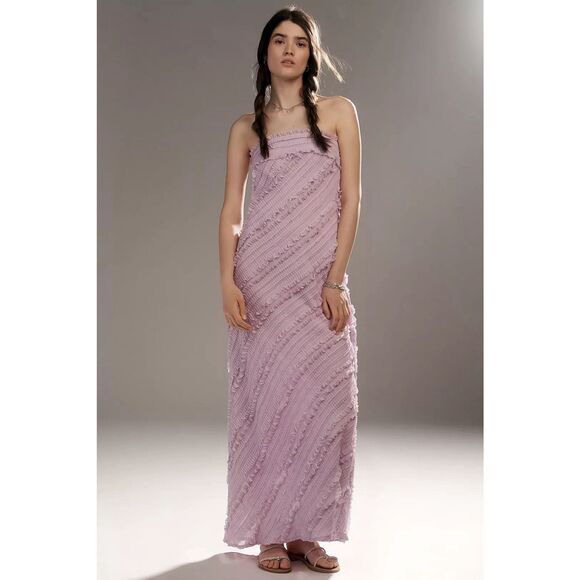 Anthropologie Endless Rose Strapless Textured Column Midi Dress - Picture 6 of 13
